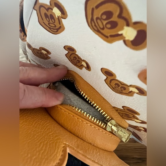 Loungefly Disney Parks Mickey Mouse Orange and Brown Backpack - Picture 4 of 7